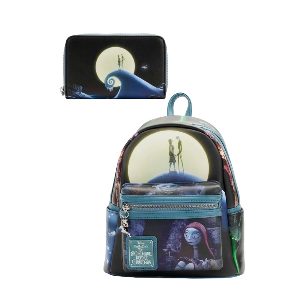 Loungefly The Nightmare Before Christmas Final Frame Mini Backpack and Wallet‎